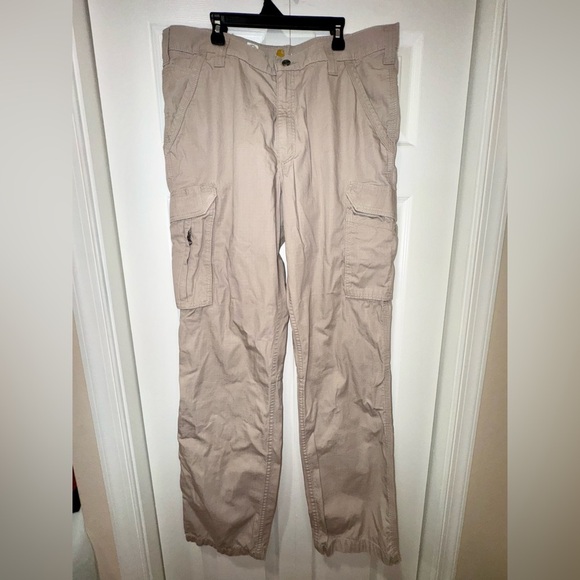 Men's Carhartt Tan Force Cargo Pants. Worn once. Size 34x34. EUC - Picture 1 of 13